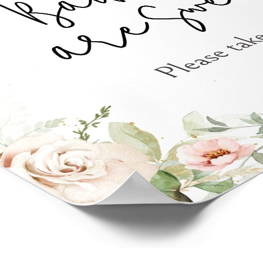 ほこりっぽいピンクのフローラ赤ちゃんシャワーベビーは甘い ポスター (角)