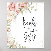 ほこりっぽいピンクのフローラ赤ちゃんシャワー本とギフト ポスター (正面)