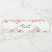 ほこりっぽいピンクのフローラ赤ちゃんシャワー ペットボトルラベル (シングルラベル)