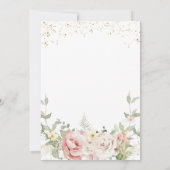ほこりっぽいピンクのフローラ赤ちゃんシャワー 招待状 (裏面)