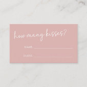 ほこりっぽいピンクのミニマリストのスクリプト何人のキスゲーム エンクロージャーカード (正面)