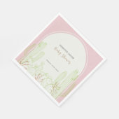 ほこりっぽいピンクのミニマリストボホカクタスアーチベイビーシャワー スタンダードランチョンナプキン (角)