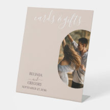 ほこりっぽいピンクのミニマリスト写真のウェディングカード&ギフト
