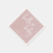 ほこりっぽいピンクのミニマルモダンリストボホ赤ちゃんシャワー スタンダードカクテルナプキン (角)