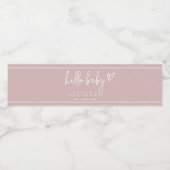 ほこりっぽいピンクのミニマルモダンリストボホ赤ちゃんシャワー ペットボトルラベル (シングルラベル)