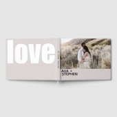 ほこりっぽいピンクのミニマル結婚リスト写真のゲストブック ゲストブック (全面)