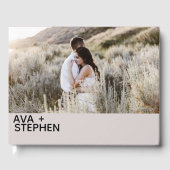 ほこりっぽいピンクのミニマル結婚リスト写真のゲストブック ゲストブック (正面)