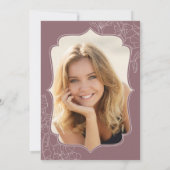 ほこりっぽいピンクのメイブ写真サプライズ30th誕生日 招待状 (裏面)