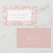 ほこりっぽいピンクのモザイク模様の名刺 名刺 (正面/裏面)