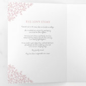 ほこりっぽいピンクのモノグラムのアートの物語結婚の献身の心 三つ折りプログラム (内部最初)