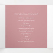 ほこりっぽいピンクのモノグラムのアートの物語結婚の献身の心 三つ折りプログラム (内部中)