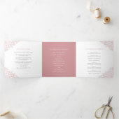 ほこりっぽいピンクのモノグラムのアートの物語結婚の献身の心 三つ折りプログラム (内部)