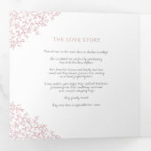 ほこりっぽいピンクのモノグラムのアートの物語結婚の献身の心 三つ折りプログラム (内部最初)