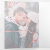 ほこりっぽいピンクのモノグラムアートフォトウェディングプログラム 三つ折りプログラム (内部最初)