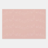 ほこりっぽいピンクのラマダン書道マジ模様 ラッピングペーパーシート (正面3)