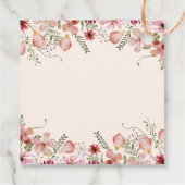 ほこりっぽいピンクのワイルドフラワーベビーシャワーメッセージカード フェイバータグ (裏面)