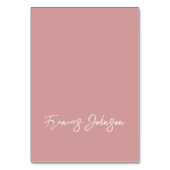 ほこりっぽいピンクの個人名座席表 テーブルナンバー (正面)