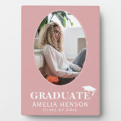 ほこりっぽいピンクの大学院写真卒業 フォトプラーク (正面)