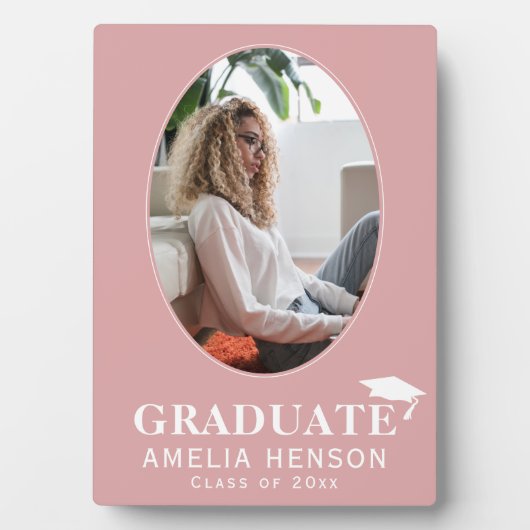 ほこりっぽいピンクの大学院写真卒業 フォトプラーク (正面)