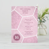 ほこりっぽいピンクの女の子のサッカーバースデーパーティー 招待状 (スタンド正面)