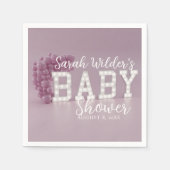 ほこりっぽいピンクの女の子バルーンアーチ赤ちゃんシャワーナプキン スタンダードカクテルナプキン (正面)