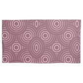 ほこりっぽいピンクの幾何学円パターン 枕カバー (正面左)