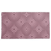 ほこりっぽいピンクの幾何学円パターン 枕カバー (正面右)