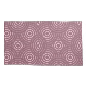 ほこりっぽいピンクの幾何学円パターン 枕カバー (裏面-左)