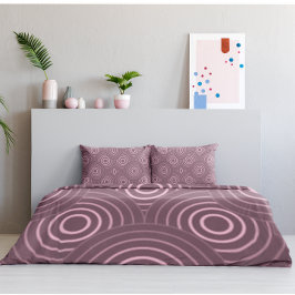 ほこりっぽいピンクの幾何学円パターン 枕カバー