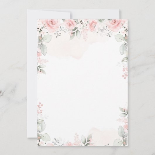 ほこりっぽいピンクの弓タイ小さなカボチャの赤ちゃんシャワー 招待状 (裏面)