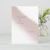 ほこりっぽいピンクの書道水の色は日付を保存 招待状 (スタンド正面)