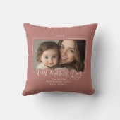 ほこりっぽいピンクの母の日の写真 クッション (裏面)