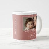 ほこりっぽいピンクの母の日の写真 ジャンボコーヒーマグカップ (正面右)