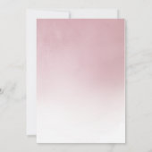 ほこりっぽいピンクの水の色のリース最初の聖餐会 招待状 (裏面)