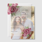 ほこりっぽいピンクの水色のバラ花フローラ ベラム紙招待状 (オフセット (カップル))