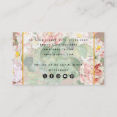 ほこりっぽいピンクの水色フローラソーシャルメディアのアイコン 名刺 (裏面)