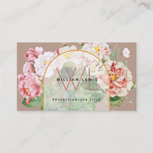 ほこりっぽいピンクの水色フローラソーシャルメディアのアイコン 名刺 (正面)