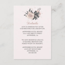 ほこりっぽいピンクの灰色の花、芽&花びら詳細 エンクロージャーカード