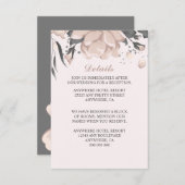 ほこりっぽいピンクの灰色の花、芽&花びら詳細 エンクロージャーカード (正面/裏面)