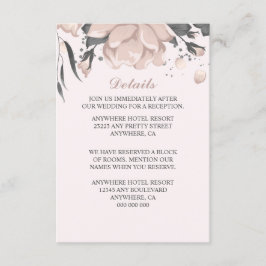 ほこりっぽいピンクの灰色の花、芽&花びら詳細 エンクロージャーカード