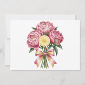 ほこりっぽいピンクの牡丹とレモンウェディングRSVPカード 招待状 (裏面)