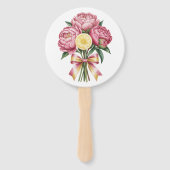 ほこりっぽいピンクの牡丹とレモ結婚ンの歓迎 ハンドファン (裏面)