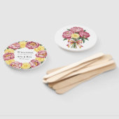 ほこりっぽいピンクの牡丹とレモ結婚ンの歓迎 ハンドファン (組立なし)