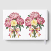 ほこりっぽいピンクの牡丹とレモ結婚ンの ゲストブック (裏面)