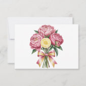 ほこりっぽいピンクの牡丹とレモ結婚ンの セーブザデート (裏面)