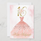 ほこりっぽいピンクの甘い16招待 招待状 (正面)