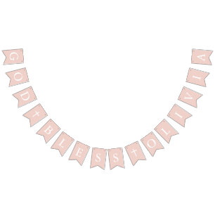 ほこりっぽいピンクの白い十字女の子バプテスマのバンティングフラグ バンティングフラッグ