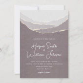 ほこりっぽいピンクの破れた紙の山結婚式招待状 招待状 (正面)