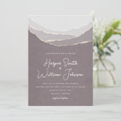 ほこりっぽいピンクの破れた紙の山結婚式招待状 招待状 (スタンド正面)