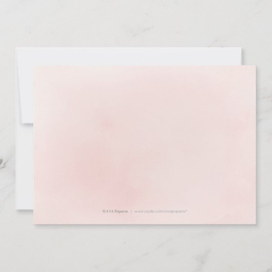 ほこりっぽいピンクの素朴なボホフローラは日付を保存 セーブザデート (裏面)